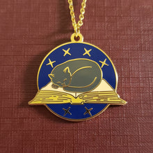 Load image into Gallery viewer, Sleepy Cat on a Book Necklace